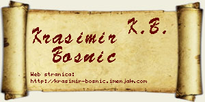 Krasimir Bosnić vizit kartica